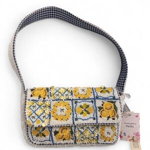 Made in India Lemon Tile Beaded Bag